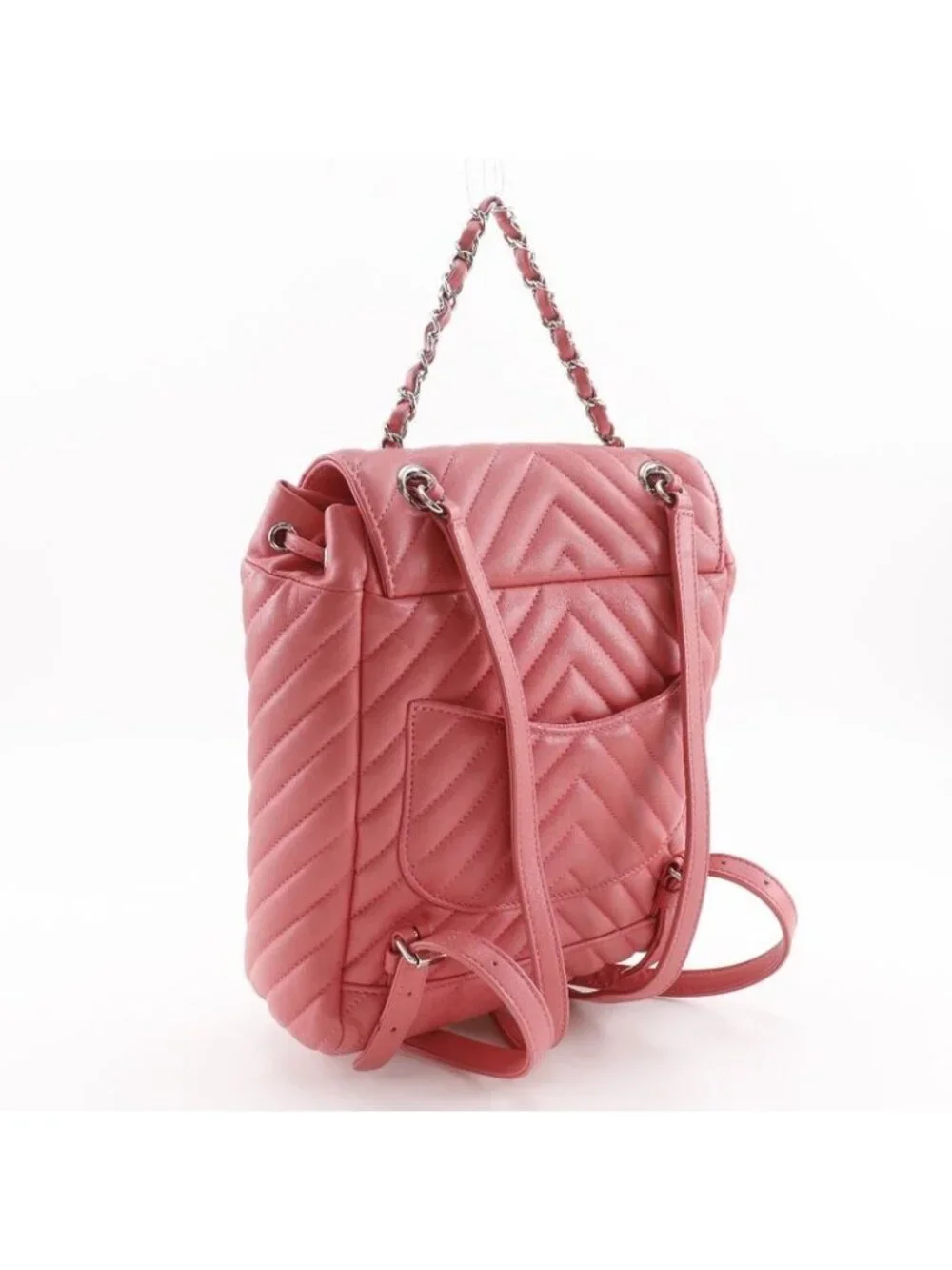 Chanel Chevron Stitch Chain Backpack Lambskin Pink - Picture 3 of 10
